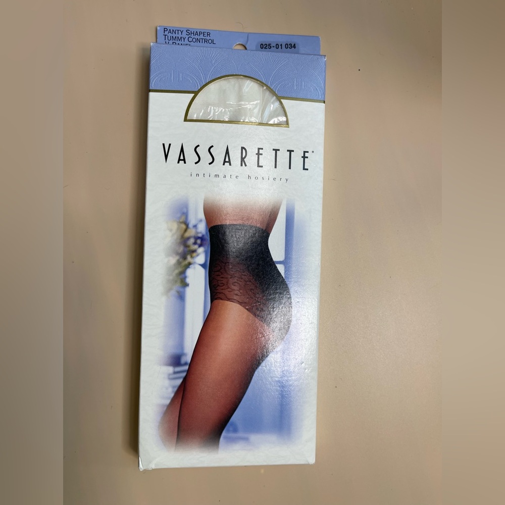 Vassarette ivory Panty Hose Shaper Tummy‎ Control Nylon Vintage Hosiery m/L